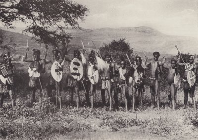 Kafir Krijgers (zwart-wit foto) door South African Photographer