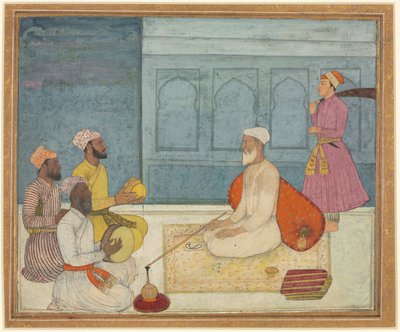 Sultan en Muzikanten, ca. 1650 door South Indian School