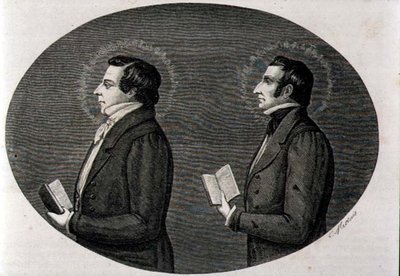 (LtoR) Joseph Smith (1805-44) oprichter van de Mormoonse Kerk en zijn Broer Hyrum, uit 