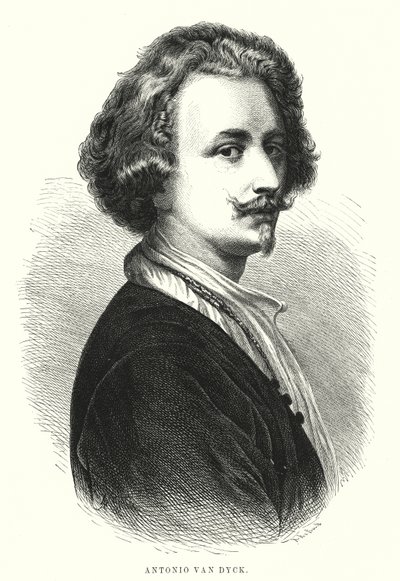 Anthony van Dyck, Vlaamse kunstenaar (litho) door Spanish School