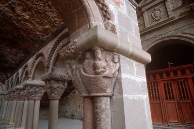 Arcadekapiteel die Christus toont die zijn discipelen roept door Spanish School