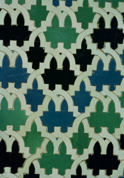Azulejos tegels van de troon van de sultans uit de Patio de las Doncellas door Spanish School