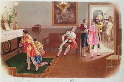 Stierenvechters bidden in de kapel voor het gevecht, c.1900 door Spanish School