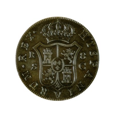 Munt van 8 Spaanse Reals, Castiliaanse munt geslagen in Sevilla tijdens het bewind van Karel IV (1748-1819) door Spanish School