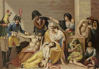 Kopie van een schilderij getiteld Honger door Spanish School