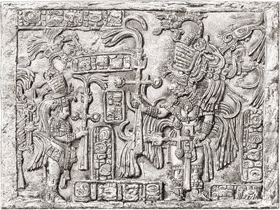 Decoratieve latei uit de oude Maya-stad Yaxchilan, Chiapas, Mexico door Spanish School