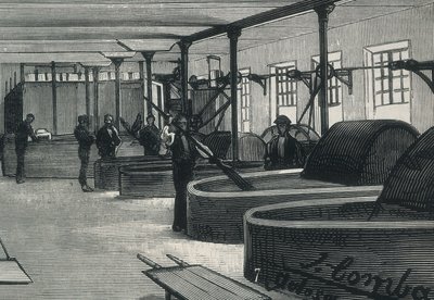 Economie (19e eeuw). Papierfabriek in Spanje 