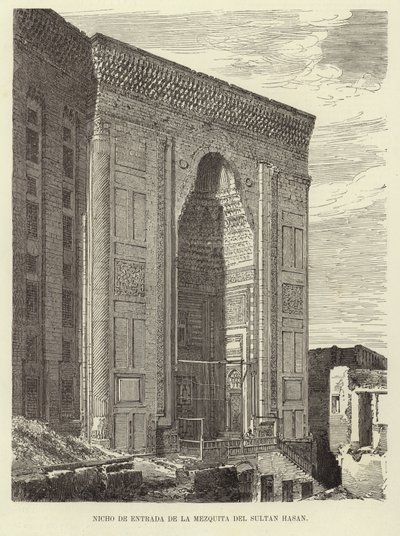 Ingang van de moskee van Sultan Hassan door Spanish School