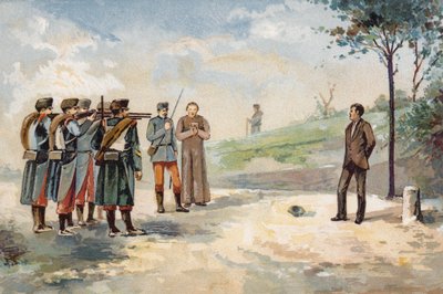 Executie door vuurpeloton van de Republikeinse revolutionair Froilan Carvajal, Spanje, 1869 door Spanish School