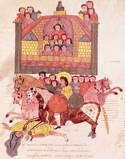 Fol.150v Dood van Izebel, uit de Mozarabische Bijbel door Spanish School