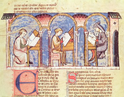 Speltafelmakers, uit het Boek der Spelen, Schaken, Dobbelstenen en Borden, 1282 door Spanish School