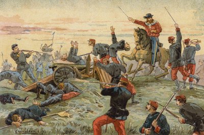 Giuseppe Garibaldi bij de Slag om San Antonio del Santo, Uruguayaanse Burgeroorlog, 1846 door Spanish School