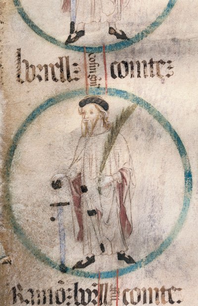 Gotische kunst: portret van Borrell II (934-992), Graaf van Barcelona. Miniatuur in 