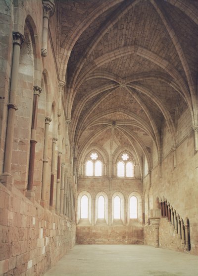 Interieur van de refter van het klooster, 1215 door Spanish School