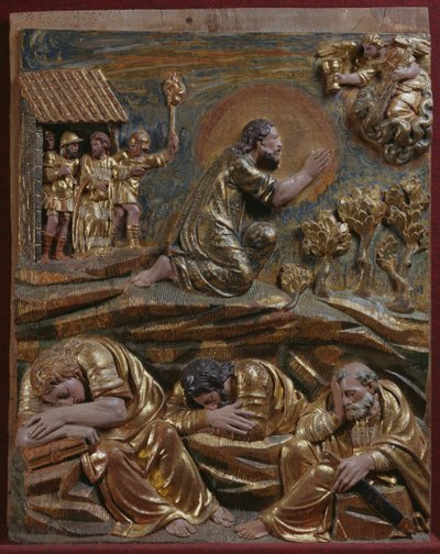Jezus in de Tuin van Getsemane (detail) door Spanish School