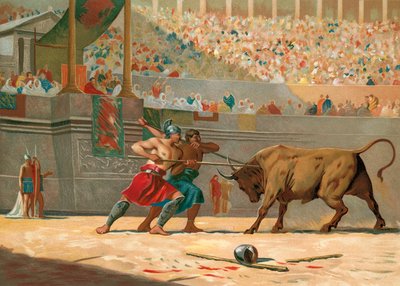 Julius Caesar kijkt naar een circusvoorstelling door Spanish School
