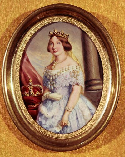 Miniatuurportret van Koningin Isabella II (1830-1904) door Spanish School