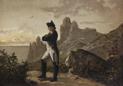 Napoleon in ballingschap op Sint-Helena, 1815-1821 door Spanish School