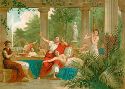 Nero in een Bacchanaal tafereel door Spanish School