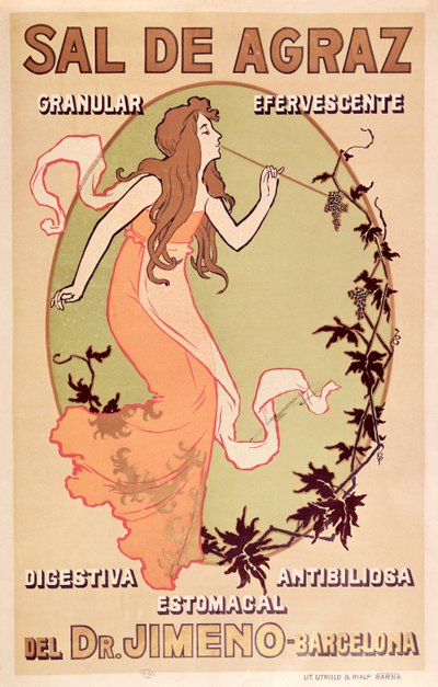 Farmaceutische advertentie voor Dr. Jimeno Sal de Agraz, ca. 1900 door Spanish School