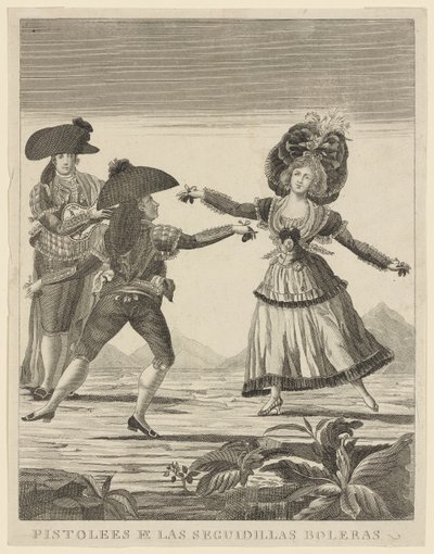 Pistolees e las sequidillas boleras, ca. 1790-99 door Spanish School