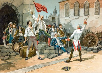 Populaire opstand in het Parijs van de Revolutie door Spanish School