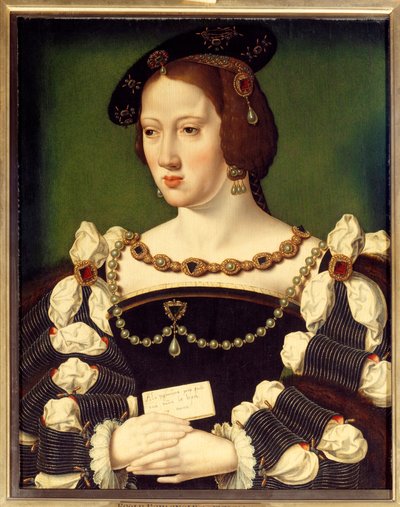 Portret van Eleonore van Habsburg, Aartshertogin van Oostenrijk (1498-1558) Koningin van Frankrijk, echtgenote van koning Frans I door Spanish School