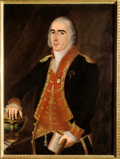Portret van Francisco ALSEDO BUSTAMANTE (1758-1805), zeeman en Spaanse militair. Anoniem schilderij van de Spaanse school. Madrid, Maritiem Museum. door Spanish School