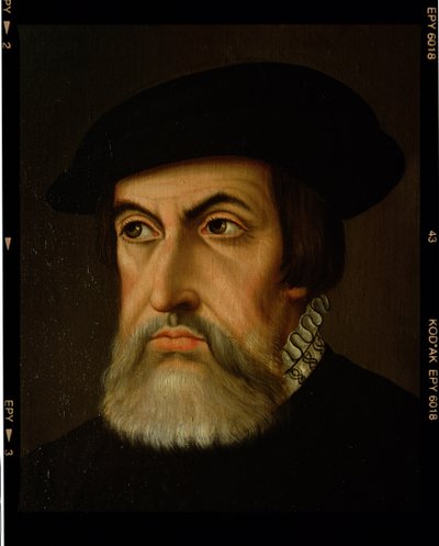 Portret van Hernan Cortes (1485-1547) door Spanish School