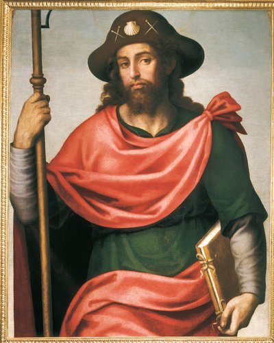 Portret van St. Jacobus van Compostela door Spanish School