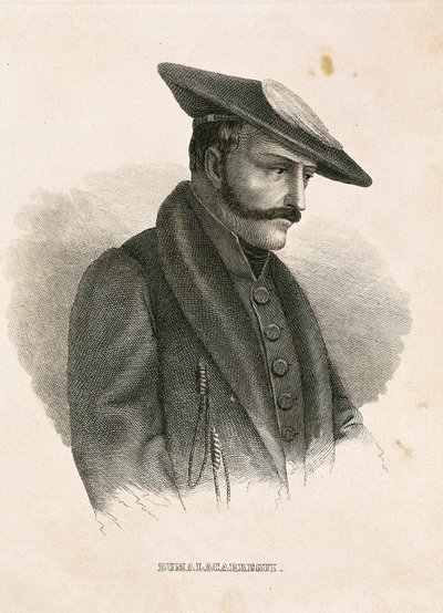 Portret van Tomas Zumalacarregui, figuur uit de Spaanse Onafhankelijkheidsoorlog en Eerste Carlistenoorlog (gravure) door Spanish School