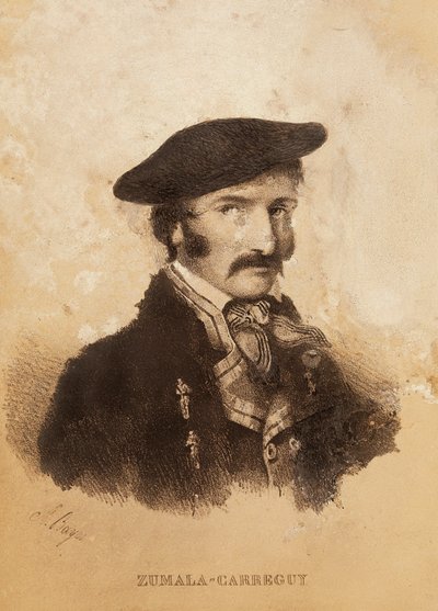 Portret van Tomas Zumalacarregui (1788-1835), personage uit de Spaanse Onafhankelijkheidsoorlog en Eerste Carlistenoorlog door Spanish School