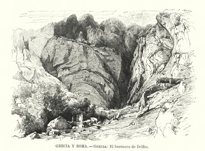 Ravijn van Delphi, Griekenland door Spanish School