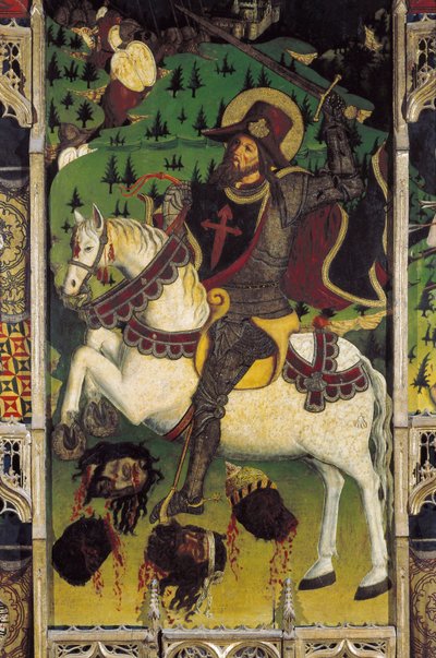Afbeelding van Santiago Matamoros, van een altaarstuk in de Koninklijke Kapel van het Alcazar van Segovia, Spanje door Spanish School