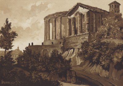 Romeinse Tempels van Tiburtijnse Sibyl en Vesta, Tivoli, Italië door Spanish School