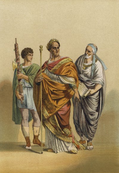 Romeinse priester van Jupiter en zijn bedienden door Spanish School