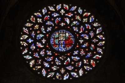 Roosvenster met de Tenhemelopneming van de Maagd, ca. 1460 door Spanish School