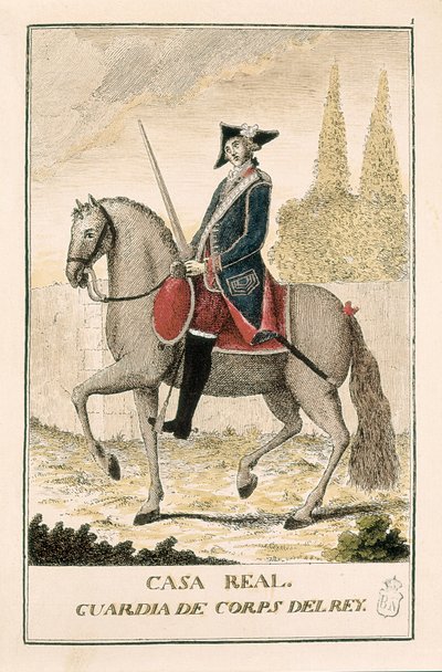 Koninklijke garde te paard door Spanish School