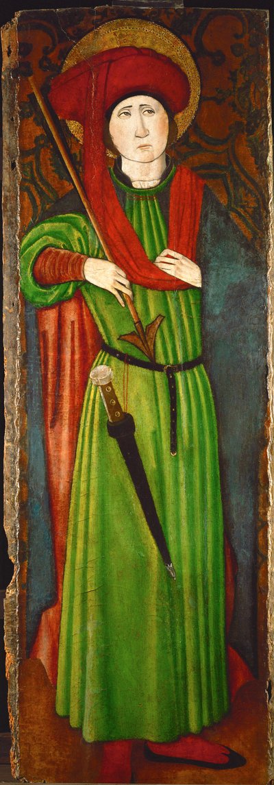 Sint Sebastiaan (olieverf op hout) door Spanish School