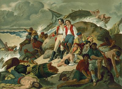 Schipbreukelingen van de Slag bij Trafalgar, 1805 door Spanish School