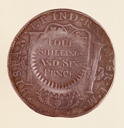 Zilveren munt (8 reales) uit Spanje: regeerperiode van Karel III door Spanish School