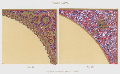 Spandrils van bogen, Hal van Justitie (kleur litho) door Spanish School