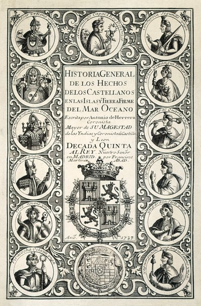 Spaanse koloniën in Amerika, gravure door Spanish School