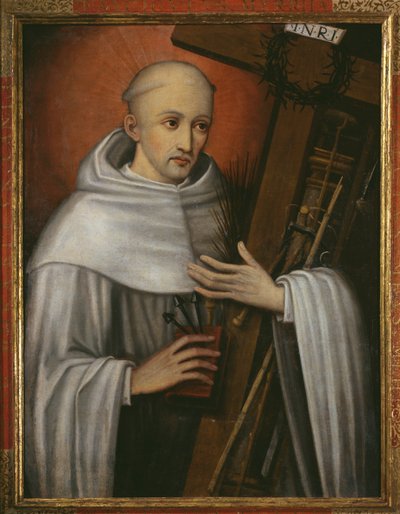 St. Bernardus van Clairvaux met de instrumenten van de Passie door Spanish School
