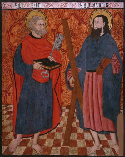 St. Petrus en St. Andreas, paneel uit de kerk San Andres van Tortura, laat 15e eeuw-begin 16e eeuw door Spanish School