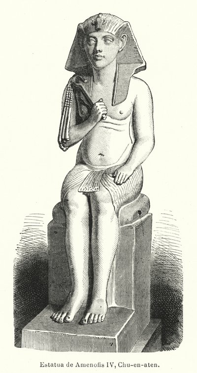 Standbeeld van de oude Egyptische farao Amenhotep IV (Akhenaten) door Spanish School
