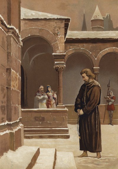 De boetedoening van de Heilige Roomse Keizer Hendrik IV door Spanish School