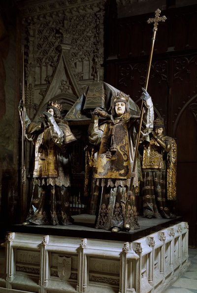Graf van de navigator Christopher Columbus (1451-1506). Kathedraal van Sevilla, Spanje door Spanish School