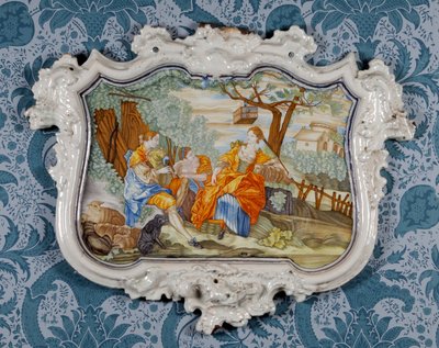 Wandplaat, Alcora Keramiekfabriek, ca. 1750 door Spanish School