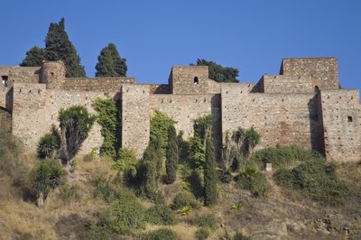 Muren van de Alcazaba door Spanish School